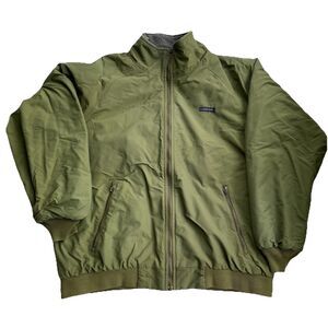 Lands End Mens Jacket Size XL Sage Green Fleece Lined Full Zip Outdoors EUC